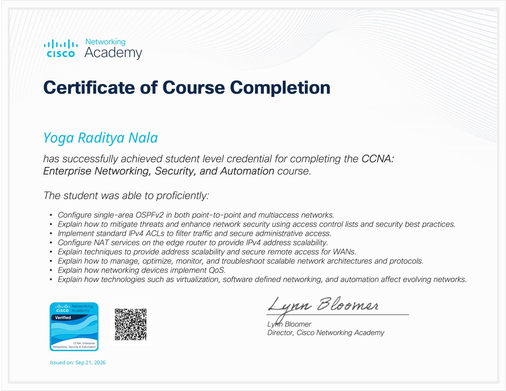 CCNA: Enterprise Networking, Security, and Automation